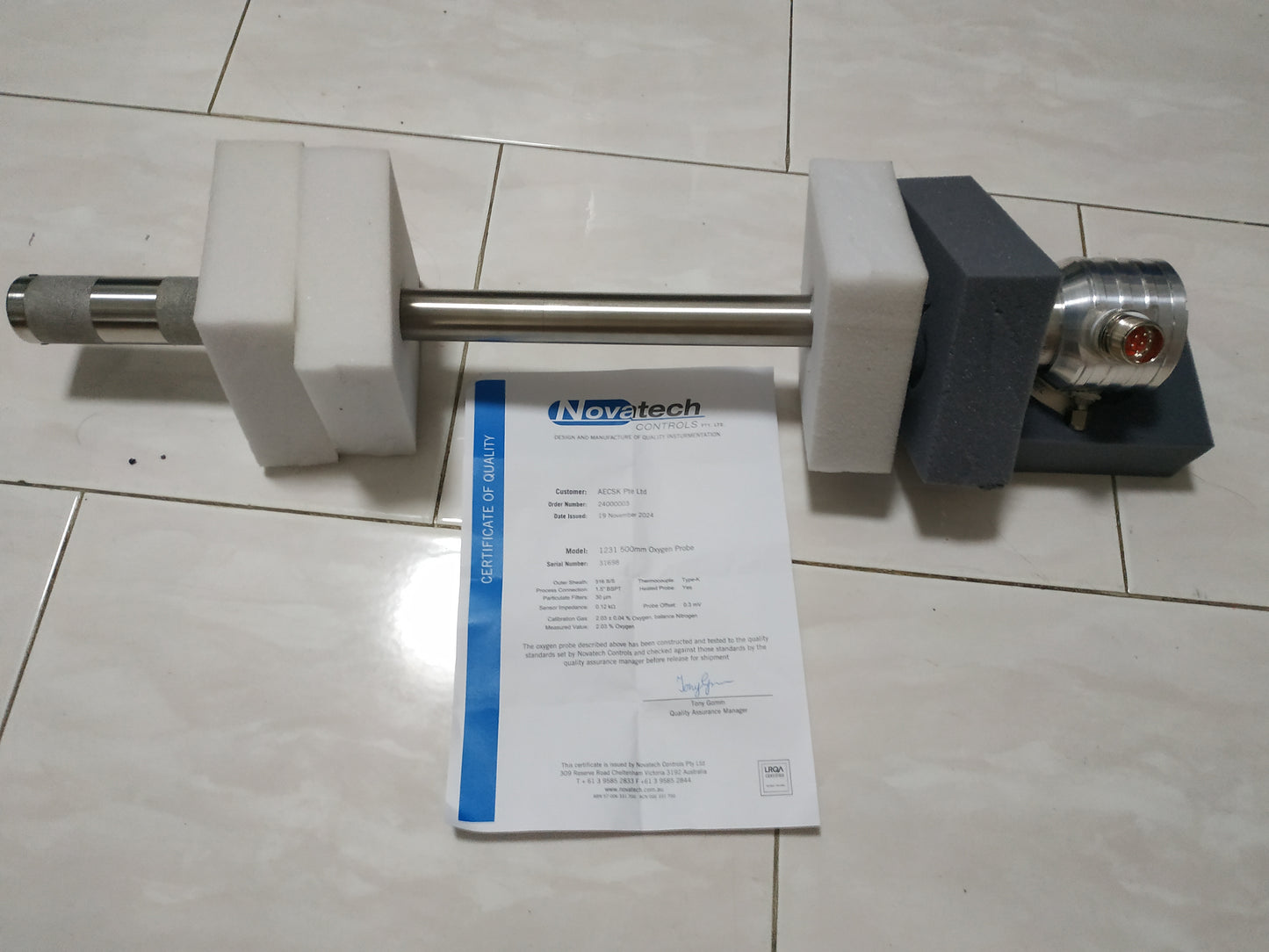 Novatech 1231 Oxygen Probe