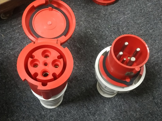 Industrial Power Connector - PCE Red/63Amp/3P + PE/IP67/415V